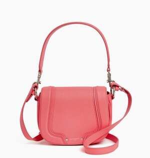 Le Tanneur 1898 Ella Small Crossbody Bag in Grained Leather in Pink